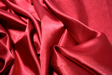 Closeup of luxurious red silk
