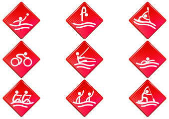 Pictogrammes des jeux olympiques d'été losange rouge(partie 1)