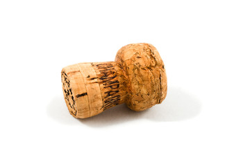 Cork-stopper of champagne on a over white background