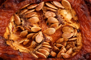 Oven baked pumpkin with seeds