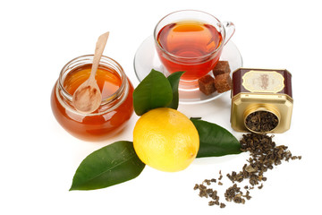 Lemon, honey and tea