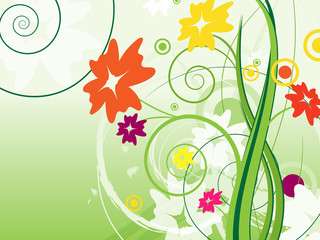 Fototapeta na wymiar green floral background