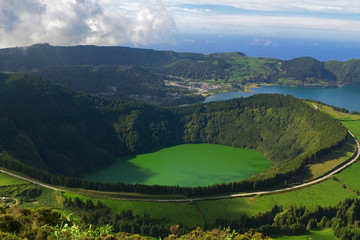 Fototapeta premium Santiago Lagoon at Sete Cidades, San Miguel, Azores