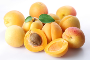 Apricot; objects on white background