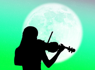 Violinista nella luna