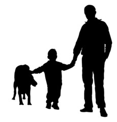 genitore figlio e cane