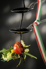 Aceto balsamico su insalata