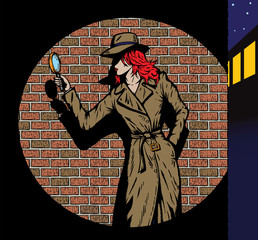 Old style girl detective, such as from the fifties.