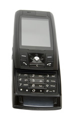 Bmalck mobile phone isolated on white