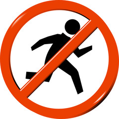 Ban on running sign
