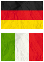 German and Italy flags, vector