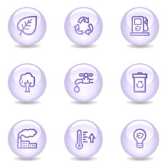 Ecology web icons, glossy pearl series