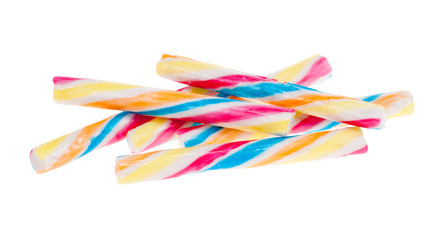 colored candy sticks isolated