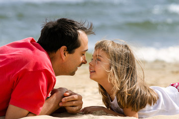 Fototapeta premium câlin père fille