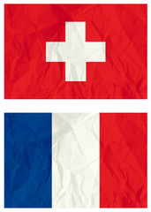Switzerland and French flags