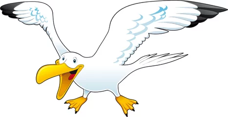Tuinposter Cartoon gull © ddraw
