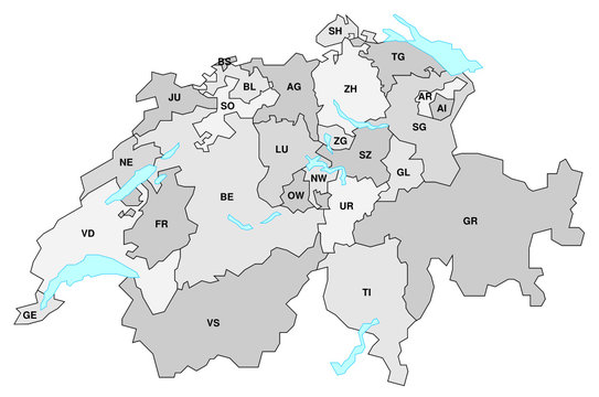 Schweiz - Karte der Kantone