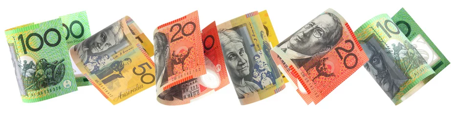 Stof per meter Australische geldgrens © robynmac