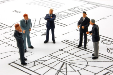 meeting of businessman on architecture plan