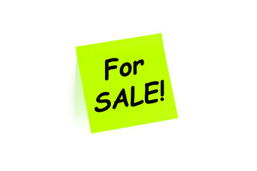 For SALE! on a post-it note