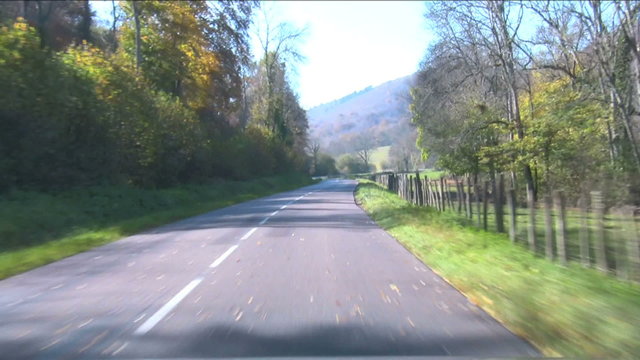 french country road in autumn