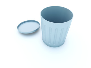 Empty bin isolated on white