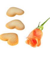 Pink Rose with hearts