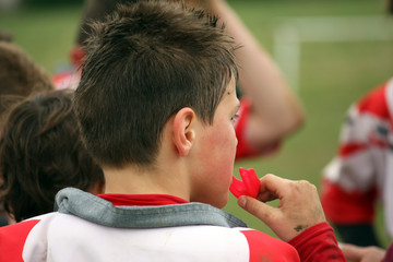 protège dents d'un rugbymen - obrazy, fototapety, plakaty