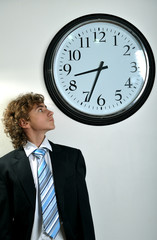 Businessman and clock