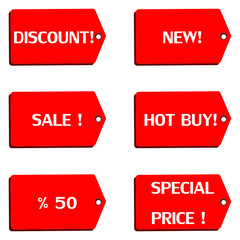 Vector set of labels  ,tags