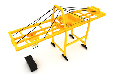 Yellow Crane 3D Render