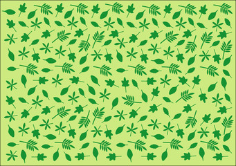 Summery green leaf pattern