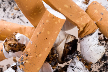 Stubs in an ashtray