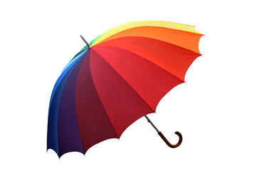 Multicolored Umbrella with Clipping Path