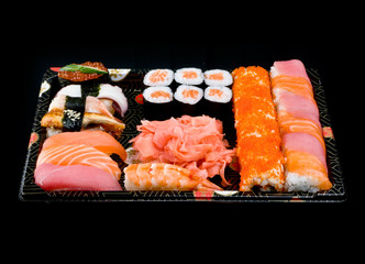 sushi and rolls