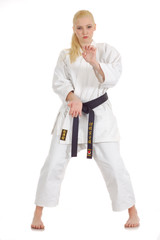 practicing Karate