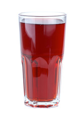 Glass filled with red pomegranate juice