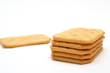 Fototapeta na wymiar Crackers isolated on white background