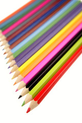 Fototapeta premium Colored pencils on white background