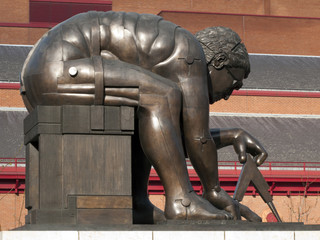 Isaac Newton statue, British Library, London