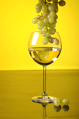 White wine and a grape