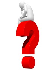 3D CG human and a red question mark