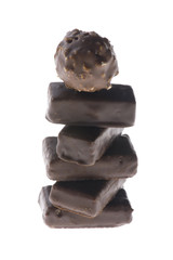 chocolate candy on white