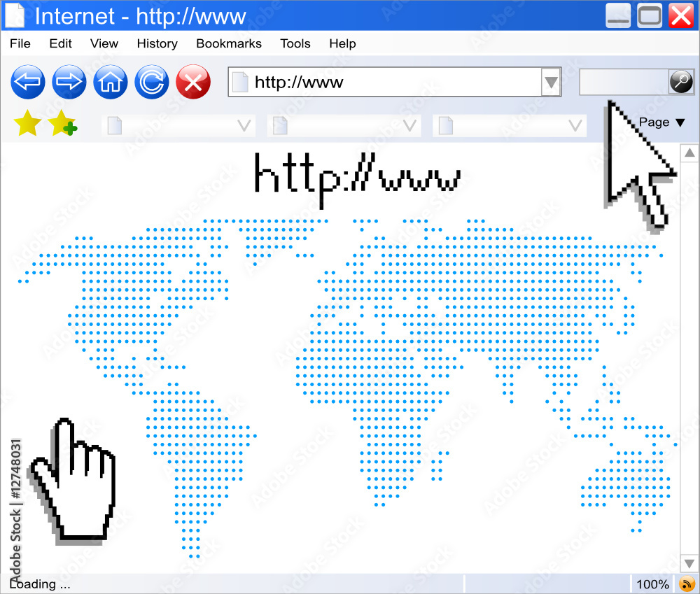Poster vector internet browser with pointers