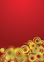 Abstract background, golden ornament with gradient fill, vector