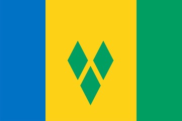 Flag of Saint Vincent and the Grenadines. - obrazy, fototapety, plakaty