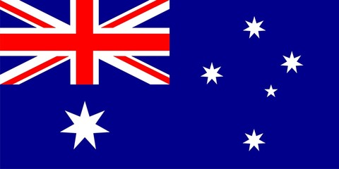 Flag of Australia. Illustration over white background