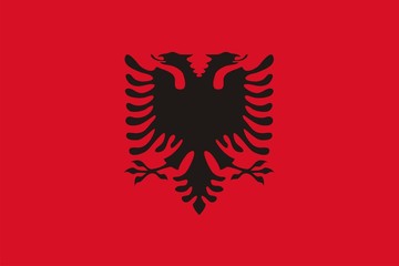 Albania national flag. Illustration on white background