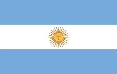 Flag of Argentine. Illustration over white background