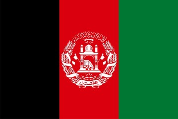 Afghanistan national flag. Illustration on white background